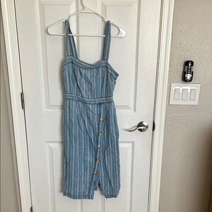 BB Dakota Blue Sleeveless Sweetheart Midi Sundress